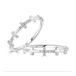 5 Cross diamond ring