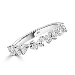 Alternating Pear Cut Diamond Ring