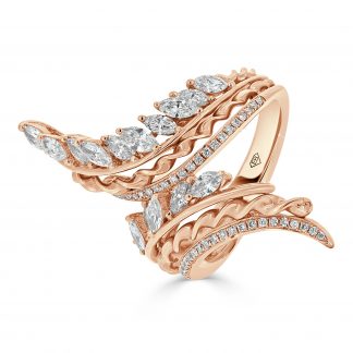 Twisted design with marquise diamonds ring