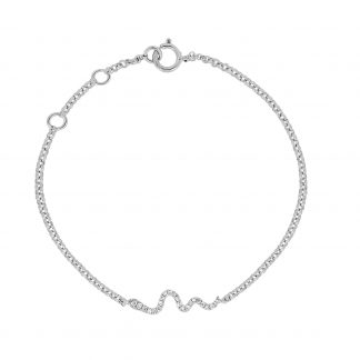 Curve Design White Gold Bracelet