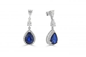 Pear sapphire drop earrings