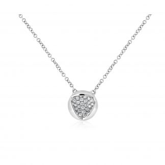 White Gold Necklace with Concave Pattern Diamonds