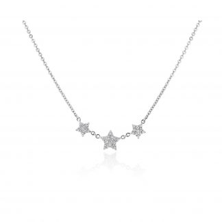 Cluster Diamond Stars Necklace