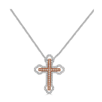 Two Tone Diamond Cross