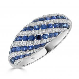 Alternating Brilliant and Sapphire Diamond Dress Ring