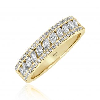 Marquise and round diamond ring