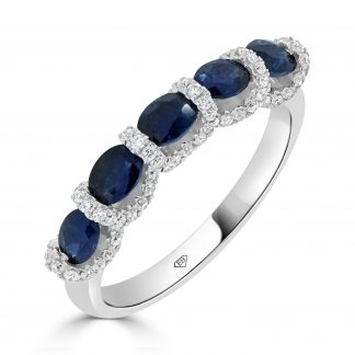 Oval Sapphire with Bezel Pavé Diamonds