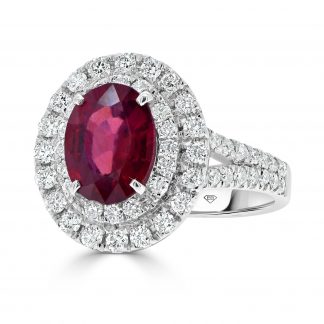 Oval ruby double halo