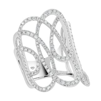 Diamond Claws Set Intertwining Loop Dress Ring