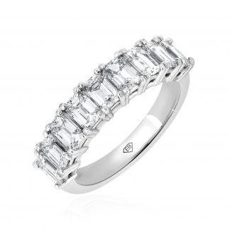 White Gold Emerald Cut Diamond Ring