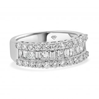 Princess and baguette diamonds ring