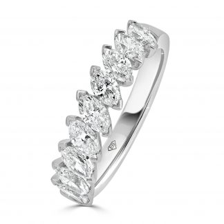 Diagonal Marquise Cut diamonds ring