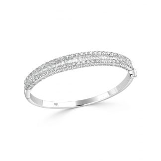 Baguette and Round Diamond Bangle