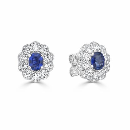 Sapphire Flower Studs