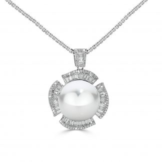 South Sea Pearl With Baguette Pendant