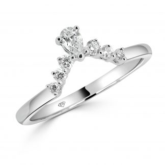 Tiara Wedding Ring With Pear And Round Diamonds