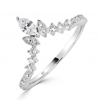 Tiara Wedding Ring With Marquise