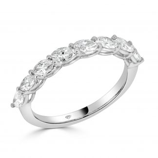 Horizontal Marquise Cut Wedding Ring