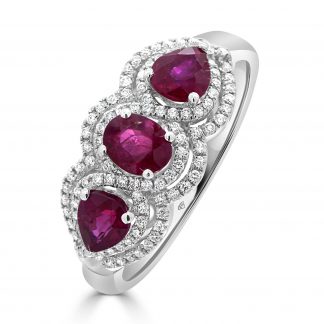 Oval And Pear Trilogy Ruby Ring