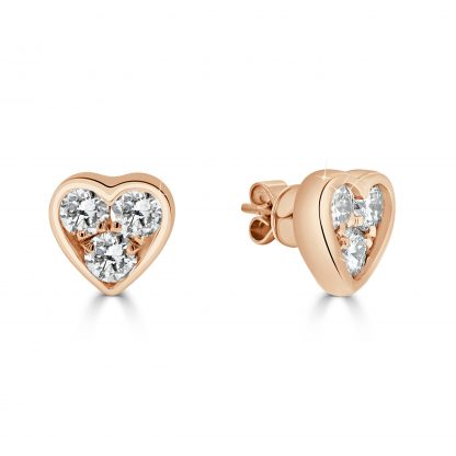 Diamond Heart Studs