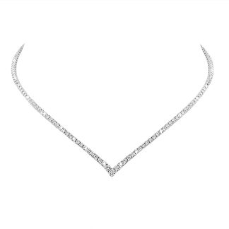 V Shape Diamonds Tennis Necklace