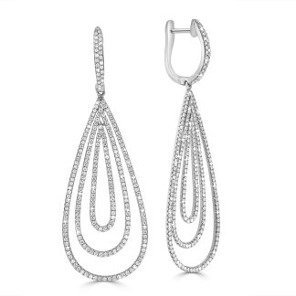 Drop Pear Loop Diamond Earrings