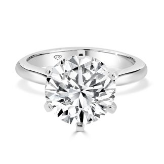 Round Lab Diamond 6 Claws Solitaire 4.02 Ct