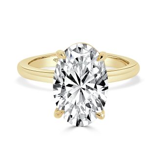 Oval Lab Diamond 4 Claws Solitaire 4.25 Ct