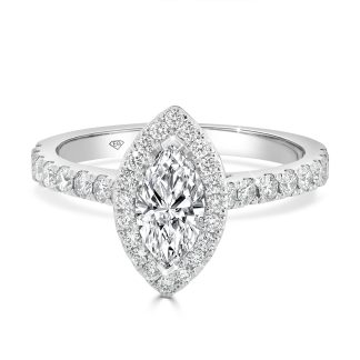 Halo Marquise Cut Ring 0.70 Ct
