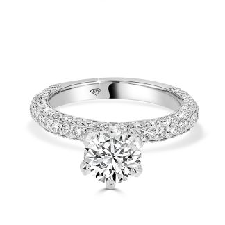 Round Cut Engagement Six Diamonds Claws Ring 1.00 Ct