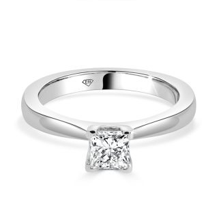 Princess Cut Solitaire Engagement Ring 0.64 Ct