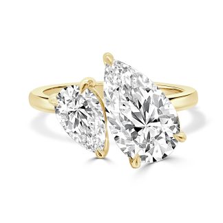 18kt Yellow Gold Toi et Moi Ring Pear DiamondToi et moi engagement ring