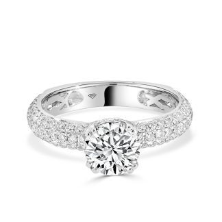 Engagement Ring Round Cut Diamonds 1.02 Ct