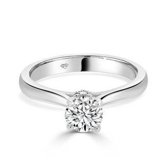 Engagement Ring with Round Brilliant Cut Diamond and Donut Setting 0.70 Ct