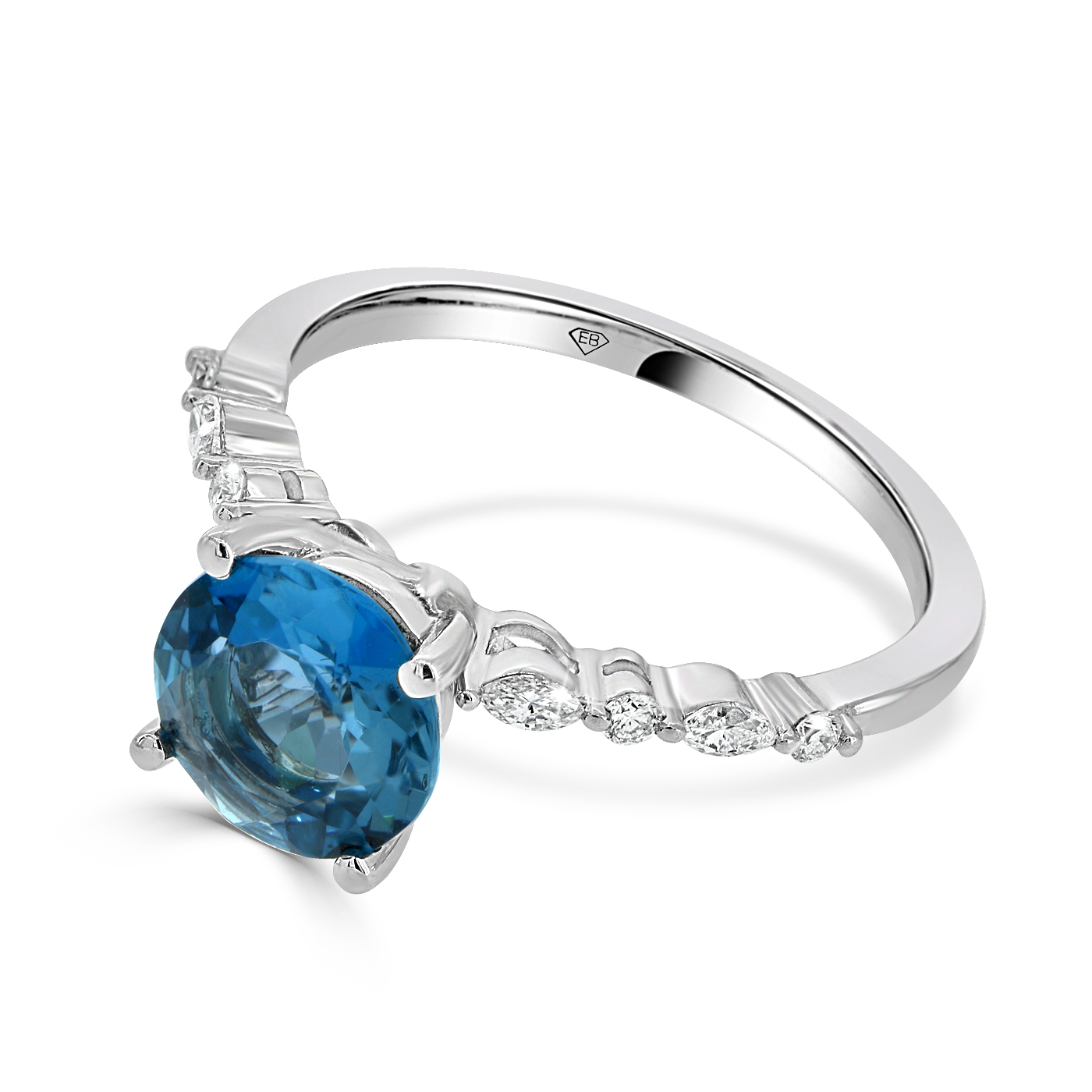 LONDON BLUE TOPAZ ENGAGEMENT RING