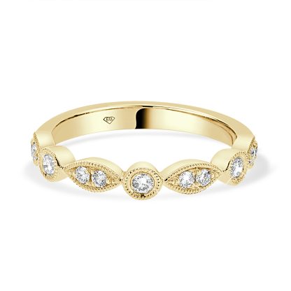 YELLOW GOLD WEDDING RING MILGRAIN