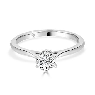 Solitaire Engagement Ring with Donut Diamond Accent 0.50 Ct