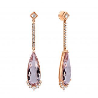 morganite and diamonds earring