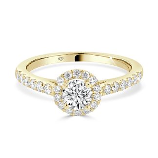 Classic Halo Round Diamond Engagement Ring 0.40round diamond halo engagement ring