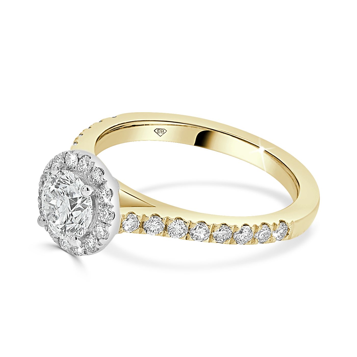 round diamond halo engagement ring