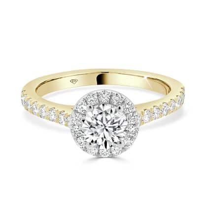 Round Diamond halo engagement rings