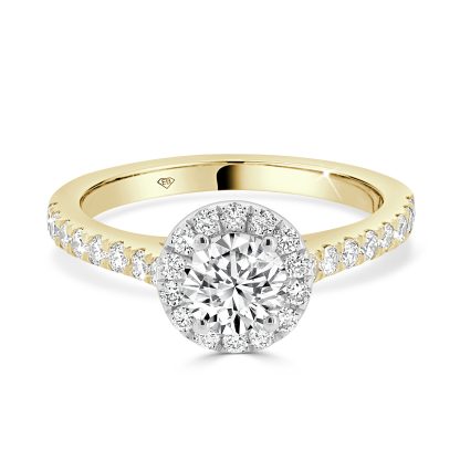 round diamond halo engagement ring