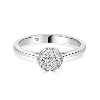 18ct White Gold Diamond Cluster Ringcluster engagement ring