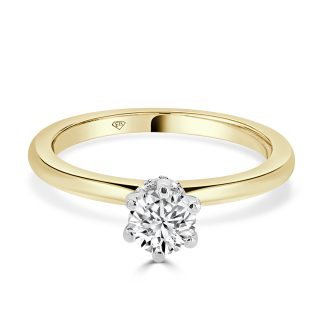 18kt Two-Tone Solitaire Engagement RingRound diamond solitare engagement ring