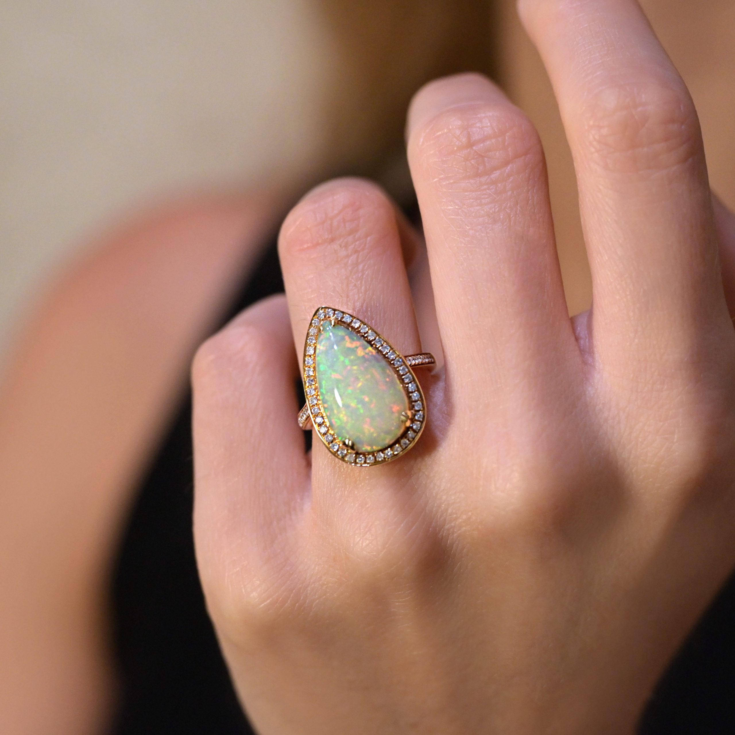 Opal engagement ring