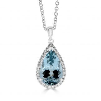 aquamarine and diamond pendant 