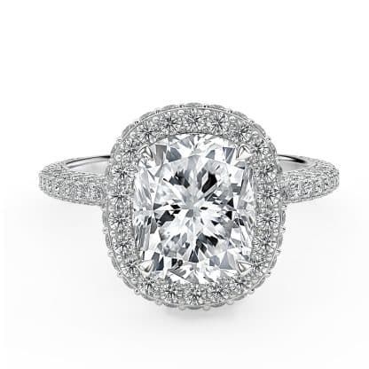 Cushion halo engagement rings