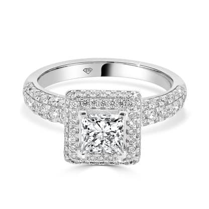 diamond pavé engagement ring