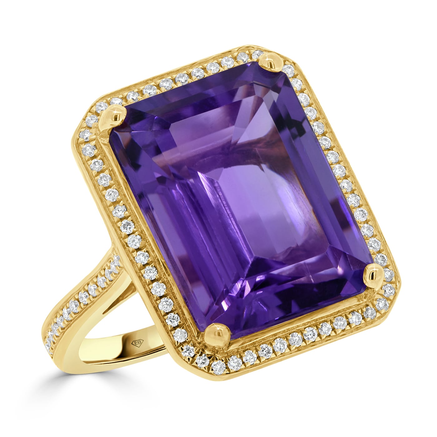 Yellow Gold amethyst engagment rings