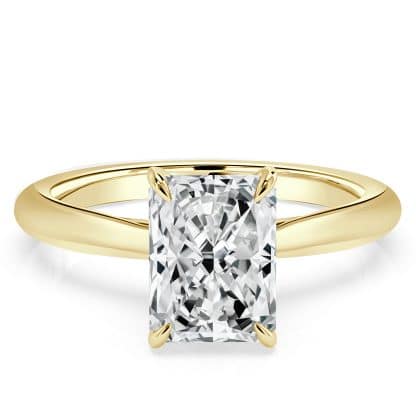 yellow gold radiant cut engagement ring 